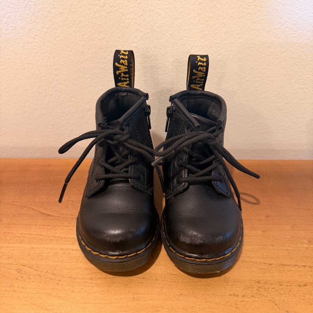 Kids Dr. Martens 1460 Black Combat Boots